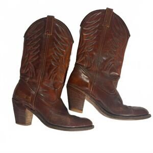 Women's Dingo Vintage Dark Rust/Brown Cowboy Western Boots Size 9.5 M